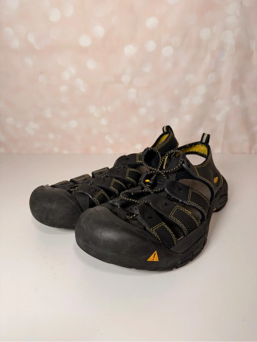 KEEN Men’s Black and Yellow Outdoor Sandals